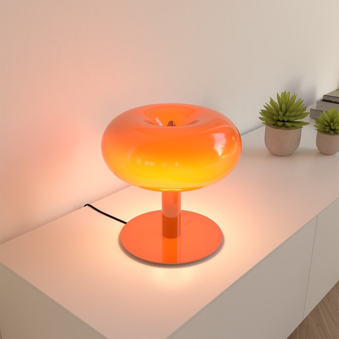 Lámpara de Mesa Retro de Cristal con LED Táctil Regulable