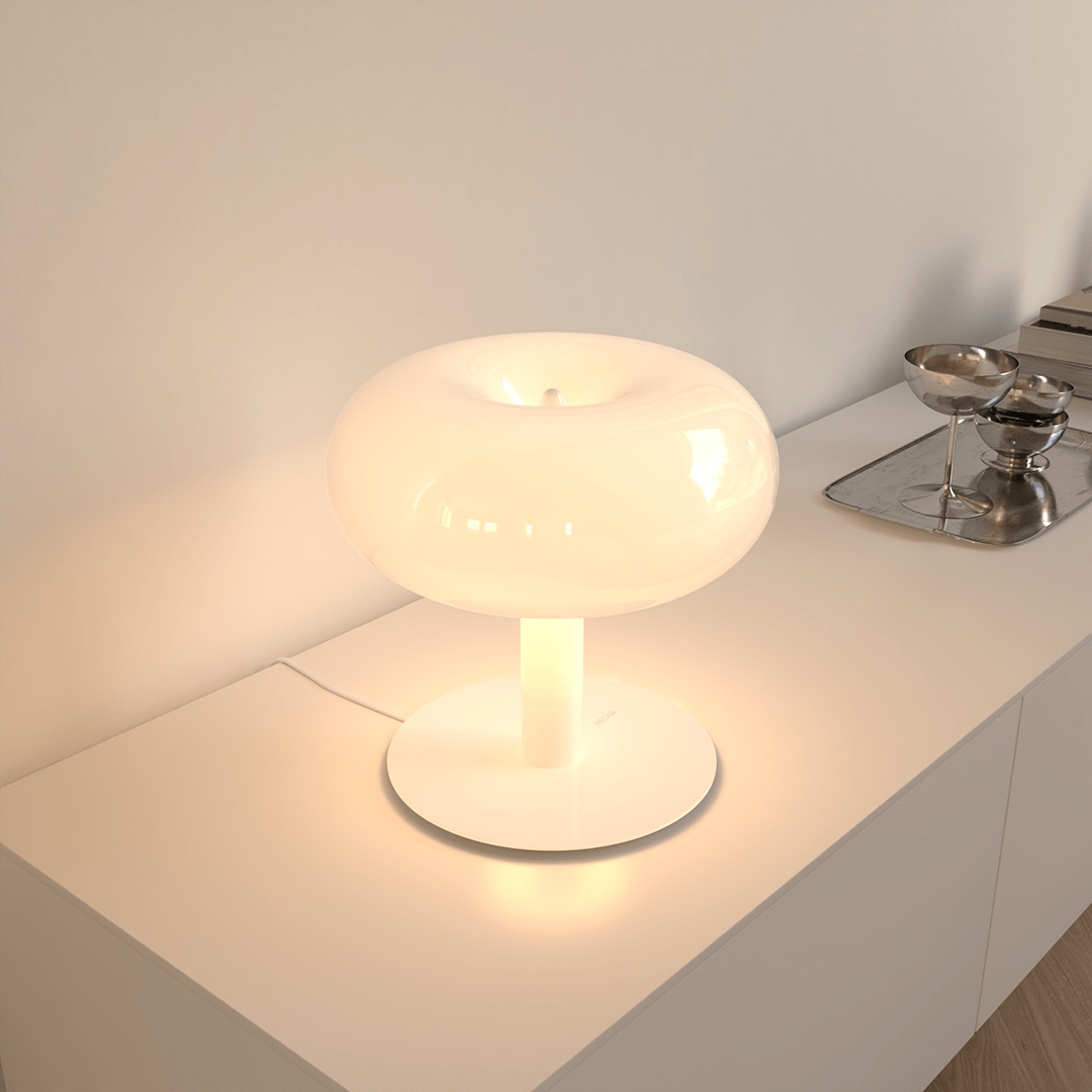 Lámpara de Mesa Retro de Cristal con LED Táctil Regulable