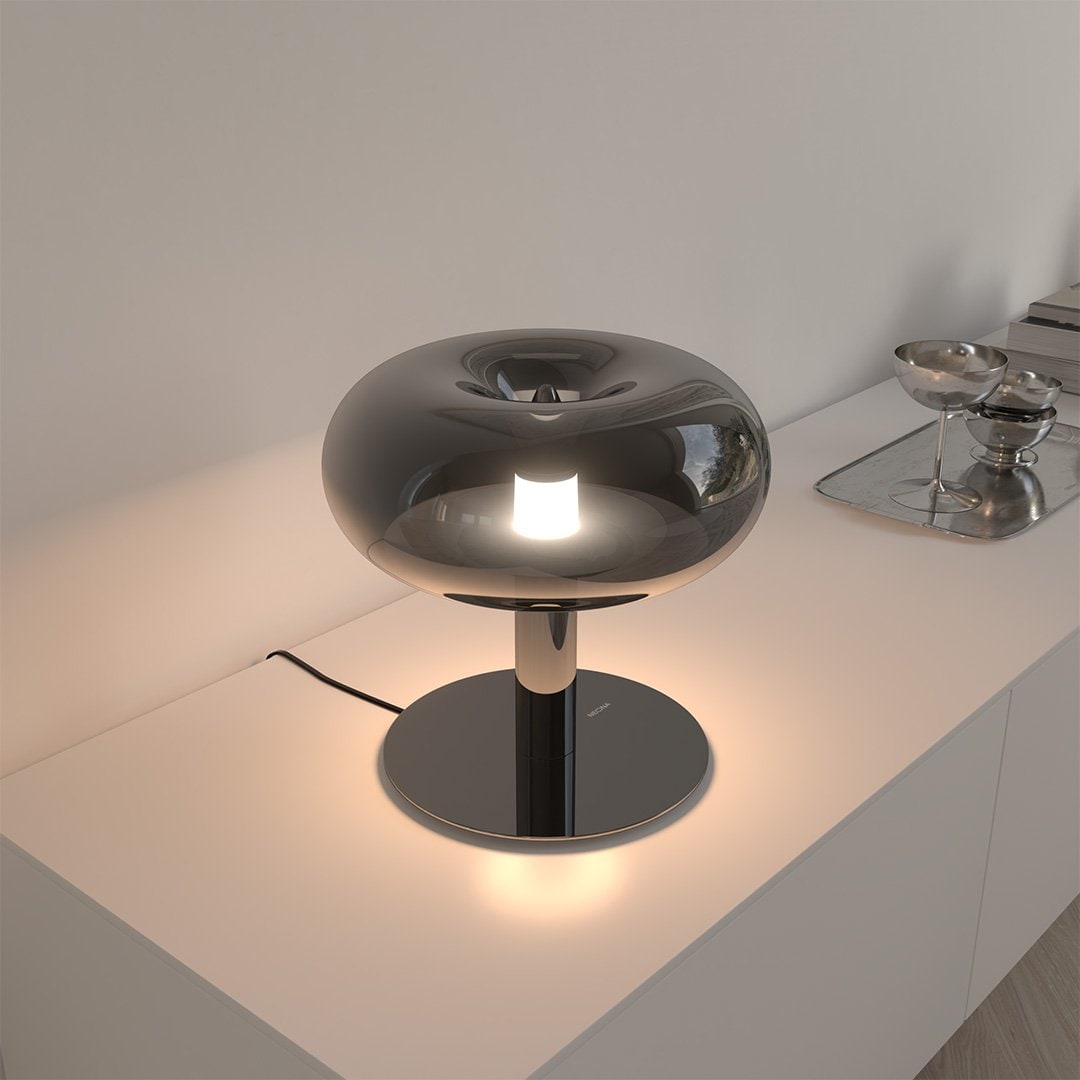 Lámpara de Mesa Retro de Cristal con LED Táctil Regulable