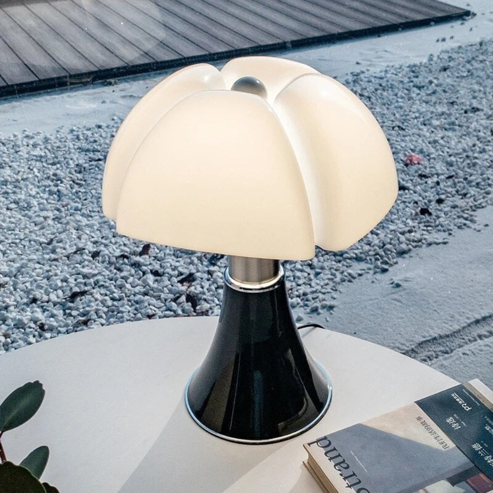 Lámpara de Mesa Flor Moderna Táctil Regulable Negro o Blanco