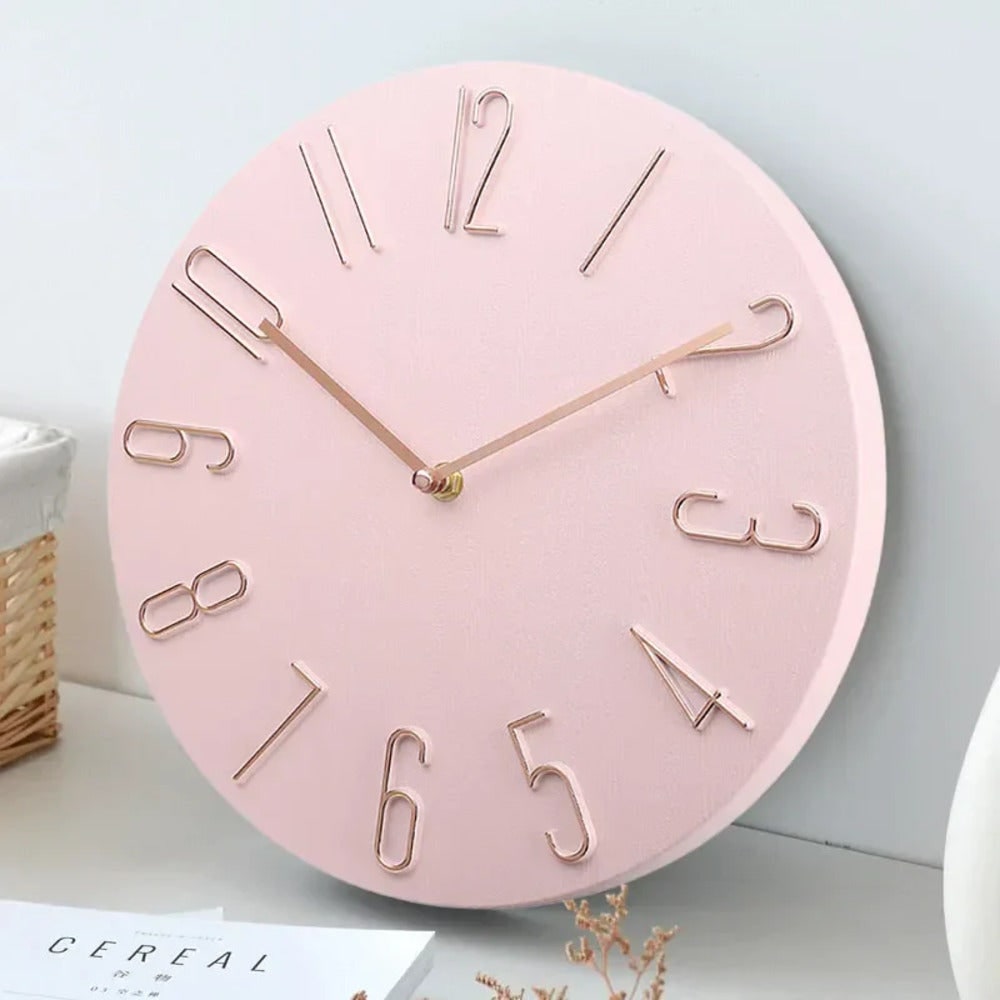 Reloj de Pared Redondo Silencioso Moderno, Casa y Oficina