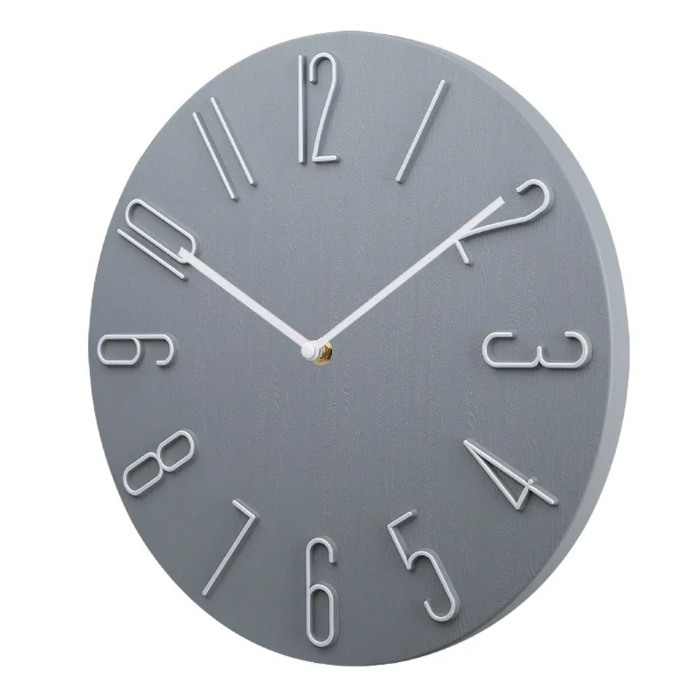Reloj de Pared Redondo Silencioso Moderno, Casa y Oficina