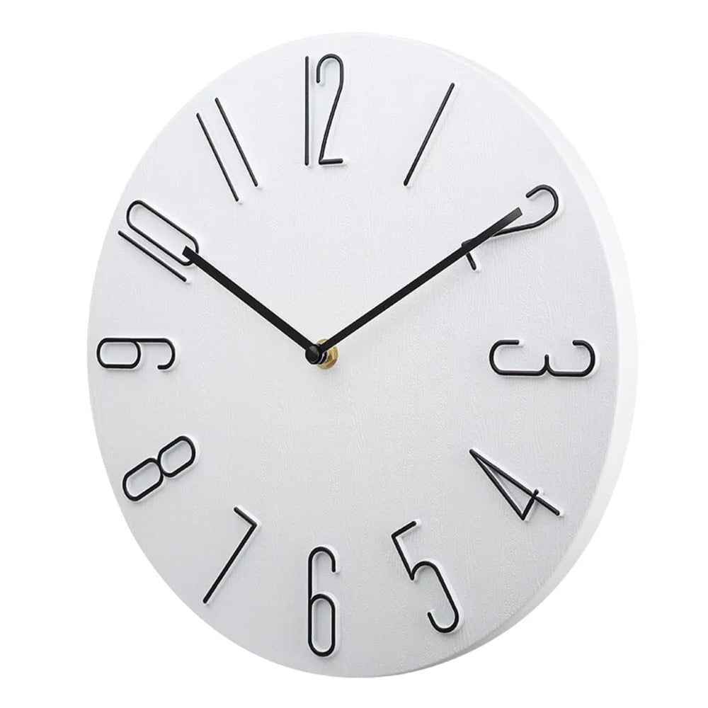 Reloj de Pared Redondo Silencioso Moderno, Casa y Oficina