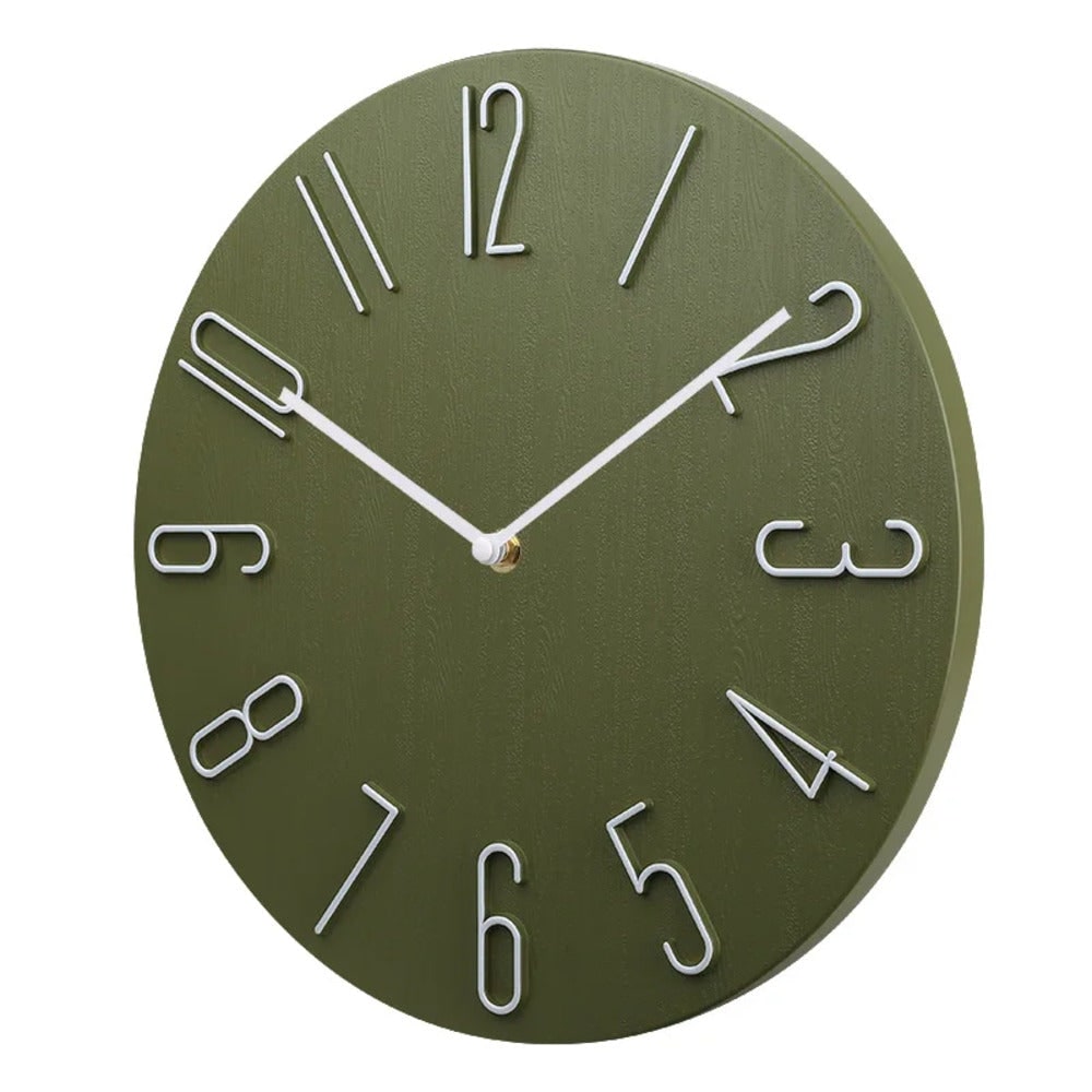 Reloj de Pared Redondo Silencioso Moderno, Casa y Oficina