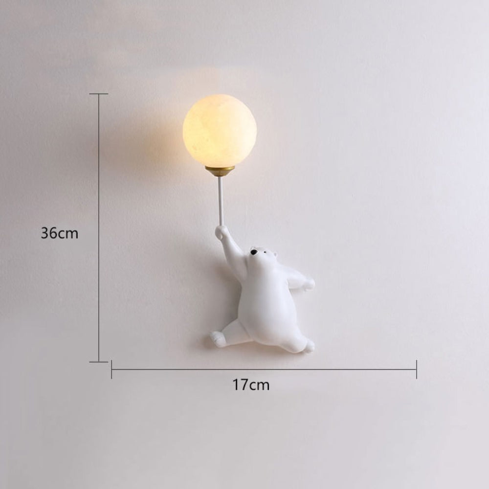 Lámpara de Pared Infantil con Forma de Osito, Luz Suave