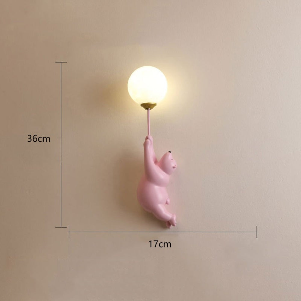 Lámpara de Pared Infantil con Forma de Osito, Luz Suave