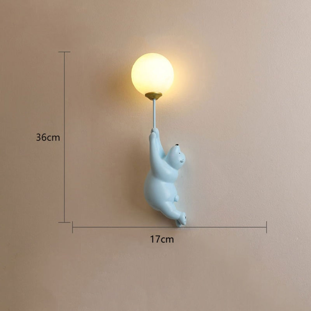 Lámpara de Pared Infantil con Forma de Osito, Luz Suave