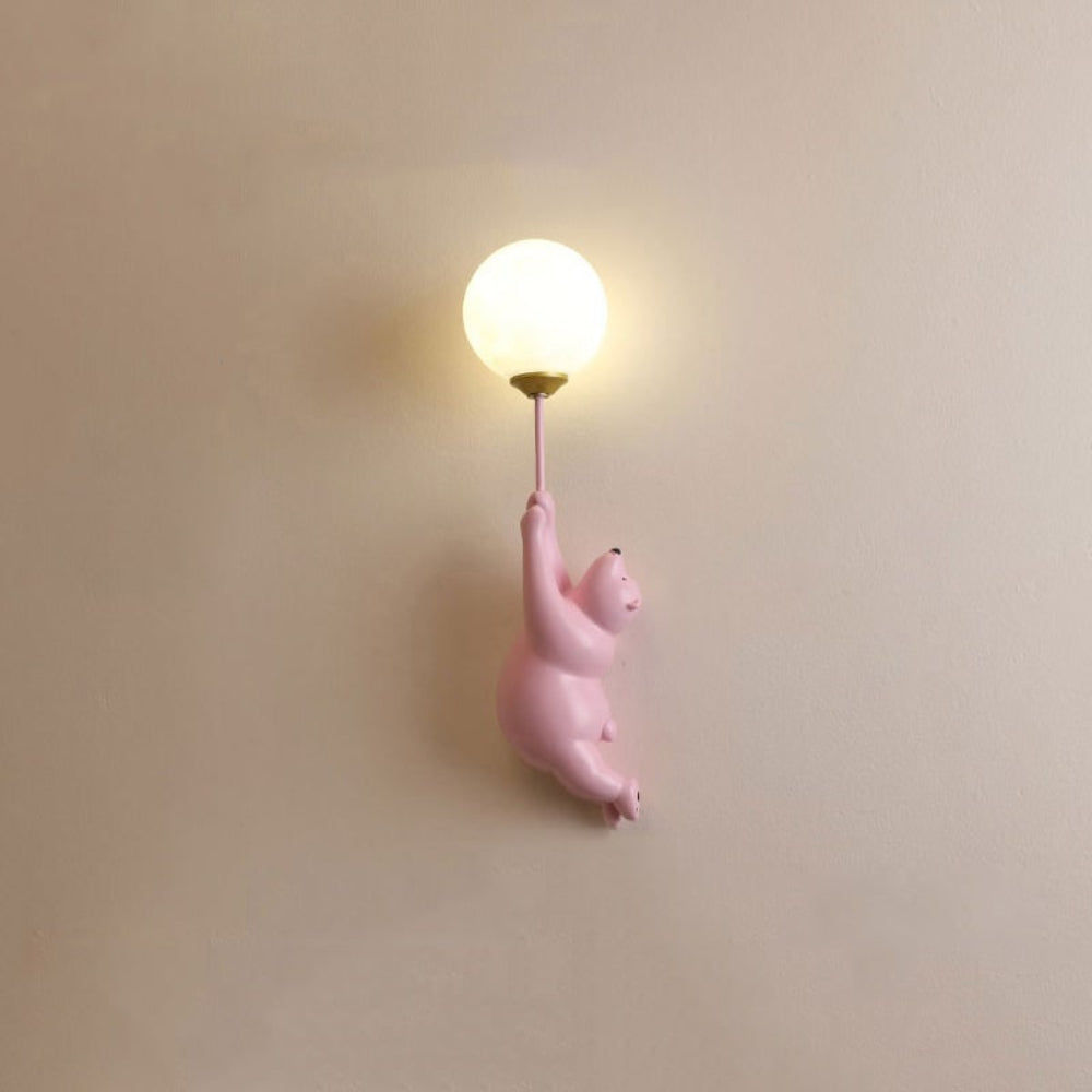 Lámpara de Pared Infantil con Forma de Osito, Luz Suave