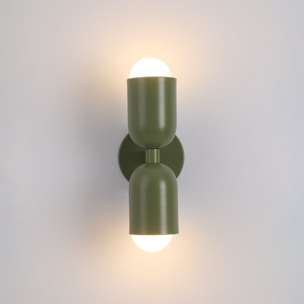 Aplique de Pared de Doble Bombilla Moderno en 9 Colores