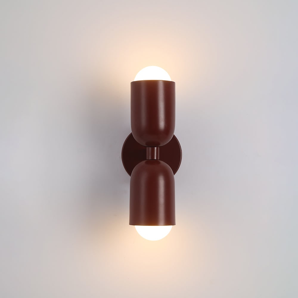 Aplique de Pared de Doble Bombilla Moderno en 9 Colores