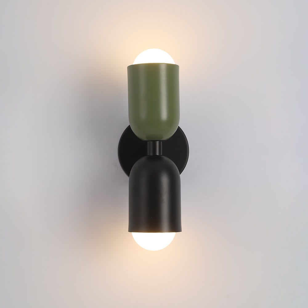 Aplique de Pared de Doble Bombilla Moderno en 9 Colores