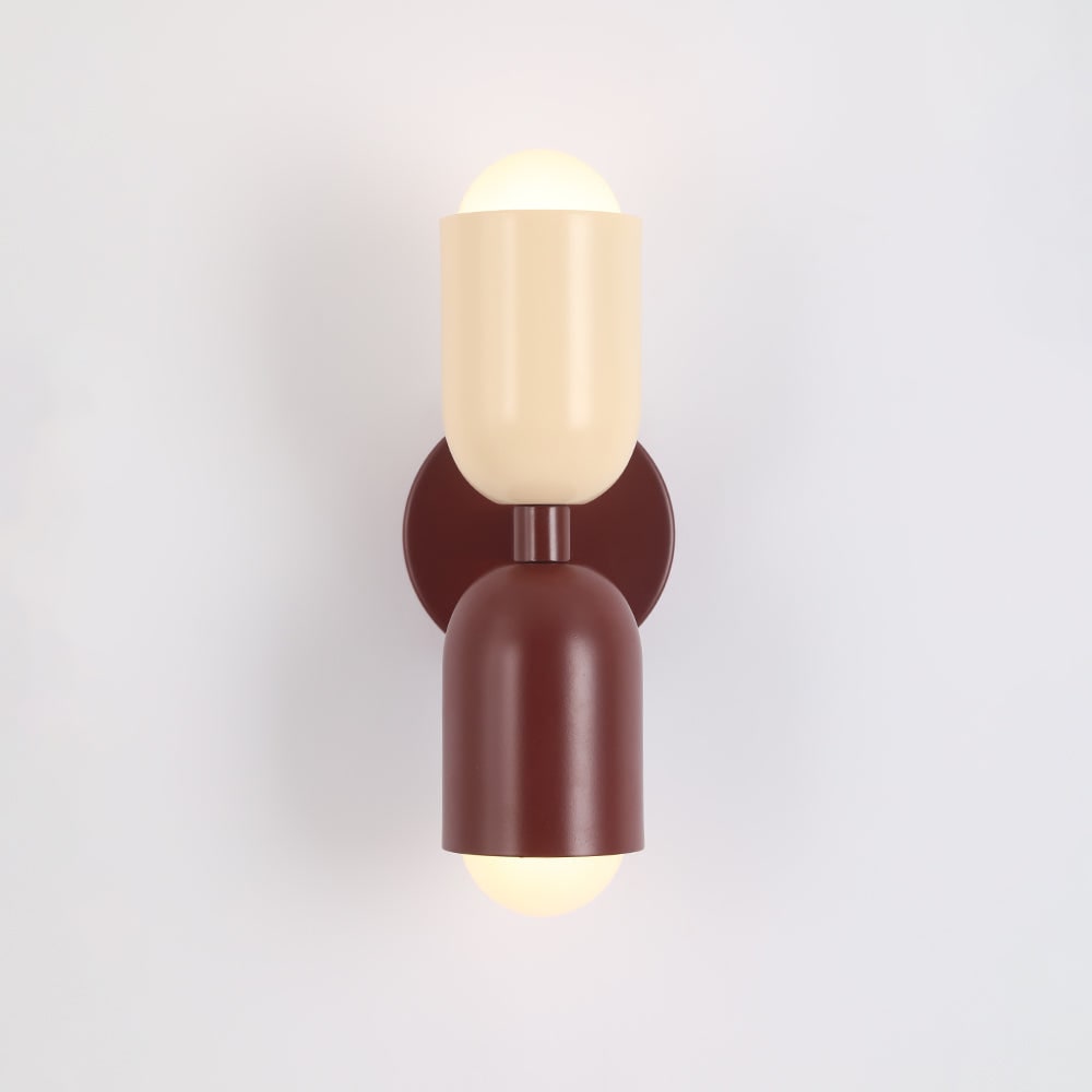 Aplique de Pared de Doble Bombilla Moderno en 9 Colores
