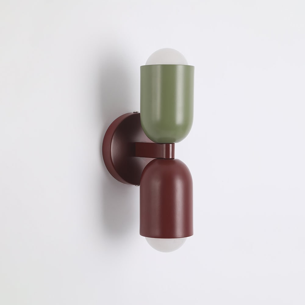 Aplique de Pared de Doble Bombilla Moderno en 9 Colores