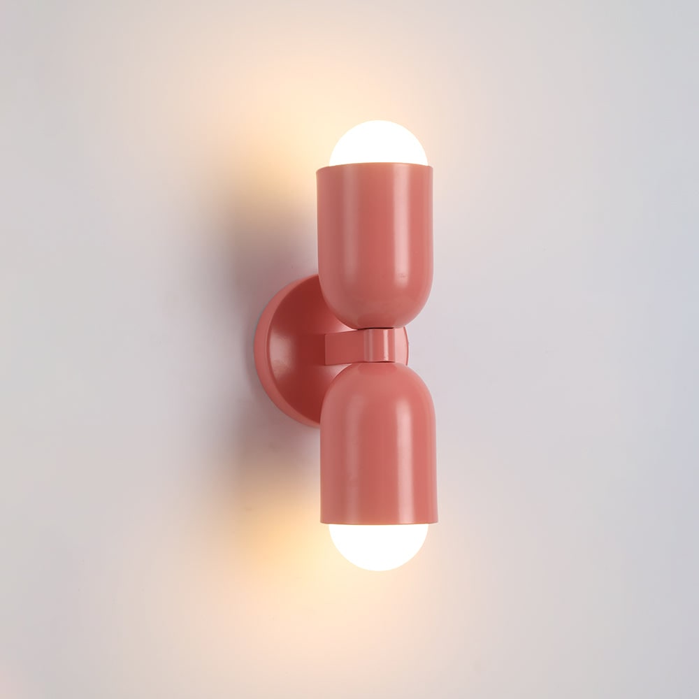 Aplique de Pared de Doble Bombilla Moderno en 9 Colores