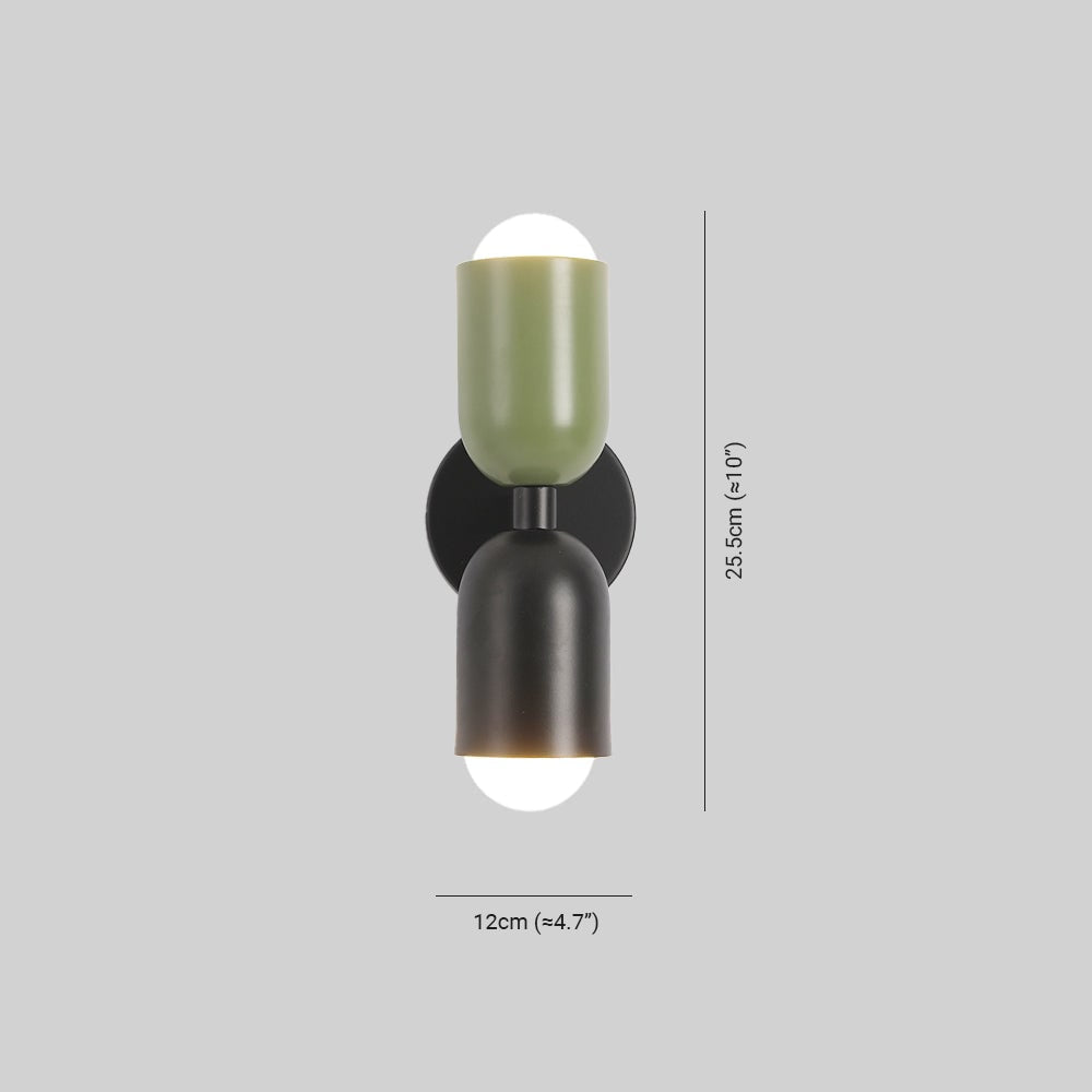 Aplique de Pared de Doble Bombilla Moderno en 9 Colores