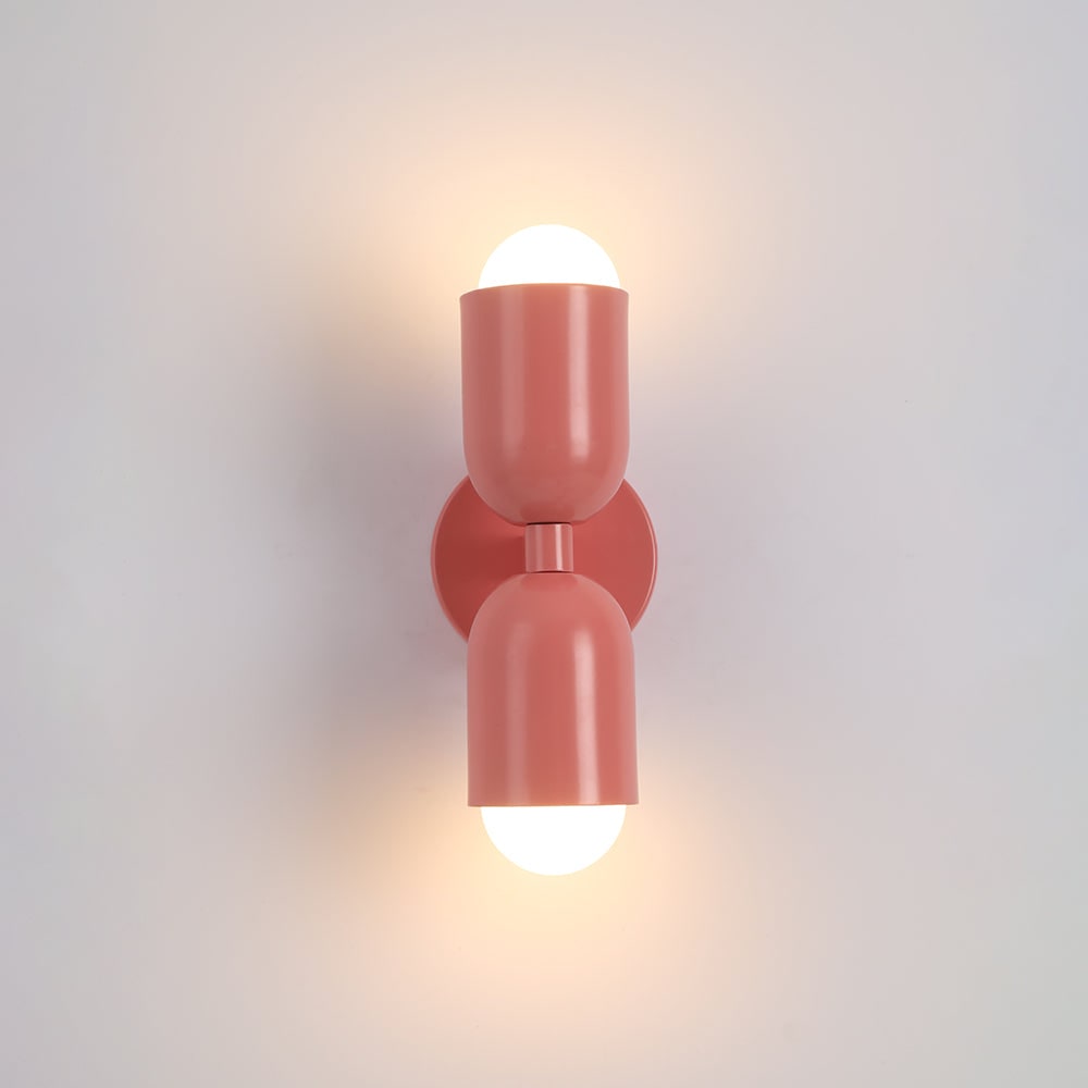 Aplique de Pared de Doble Bombilla Moderno en 9 Colores
