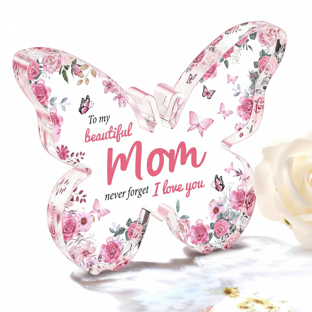 Placa Acrílica Decorativa con Mensaje para Mamá Mariposas