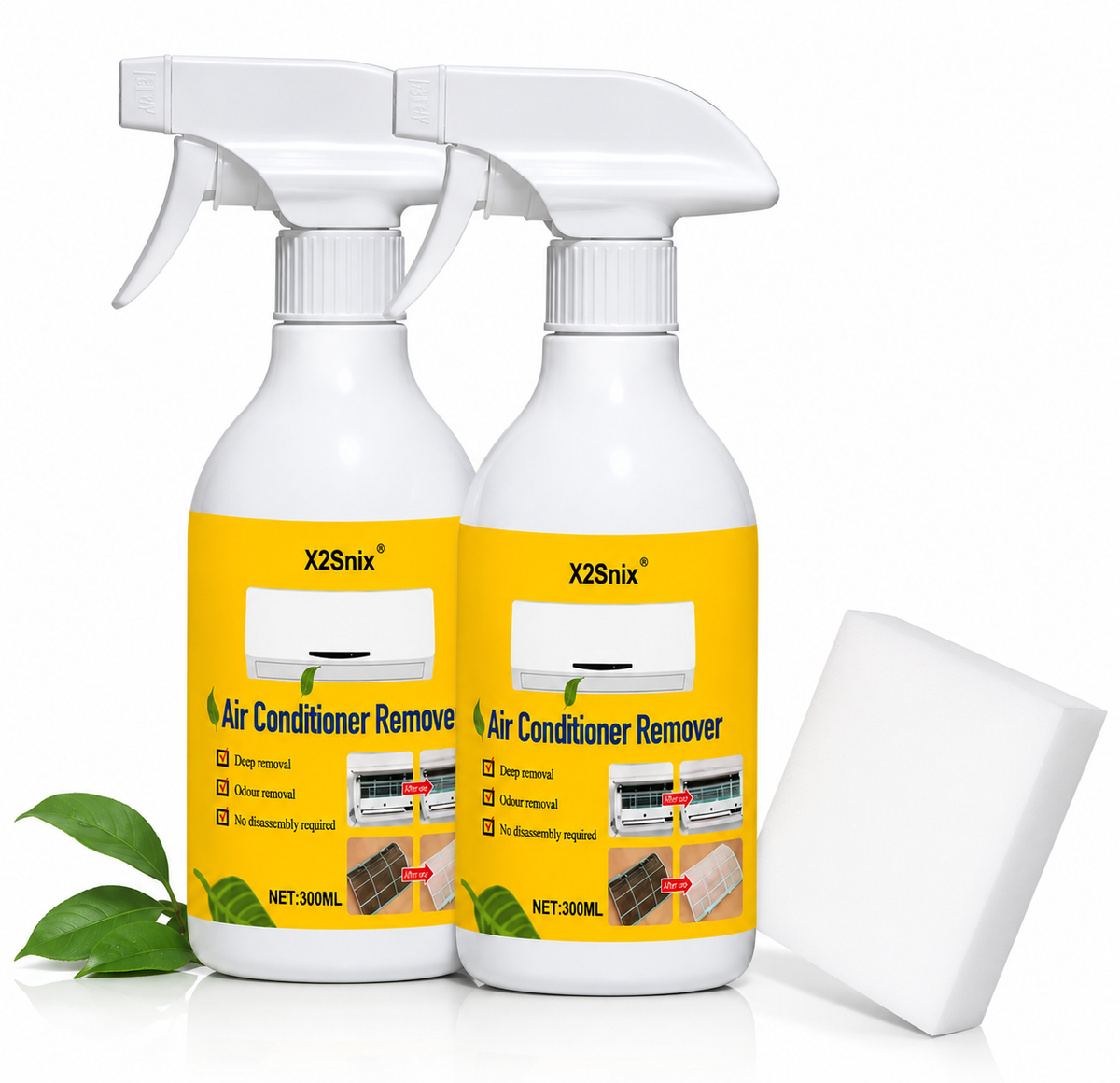 Set Limpiador de Aire Acondicionado con 2 Botellas y Esponja