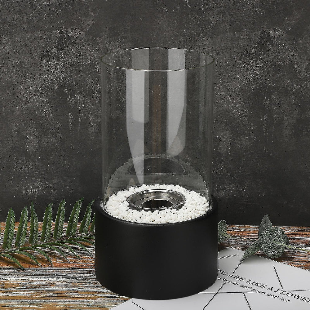 Lámpara de Aceite Decorativa de Mesa con Cilindro de Vidrio