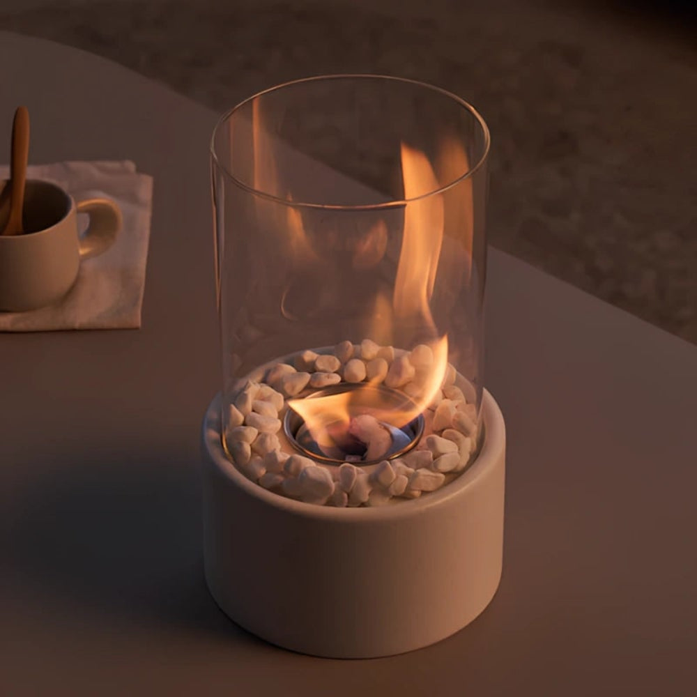 Lámpara de Aceite Decorativa de Mesa con Cilindro de Vidrio