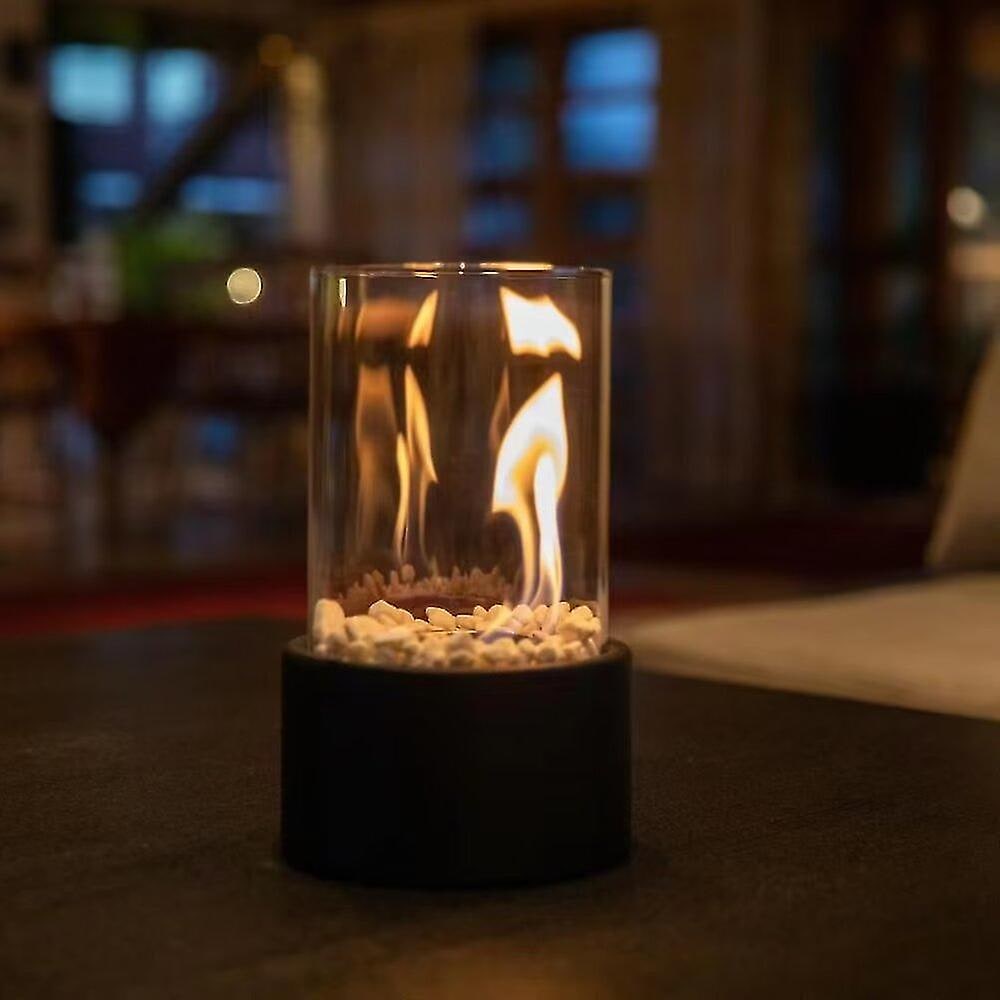 Lámpara de Aceite Decorativa de Mesa con Cilindro de Vidrio