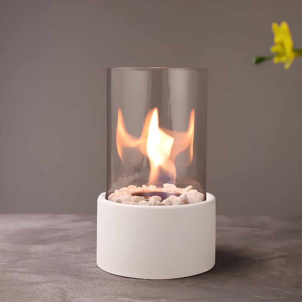 Lámpara de Aceite Decorativa de Mesa con Cilindro de Vidrio