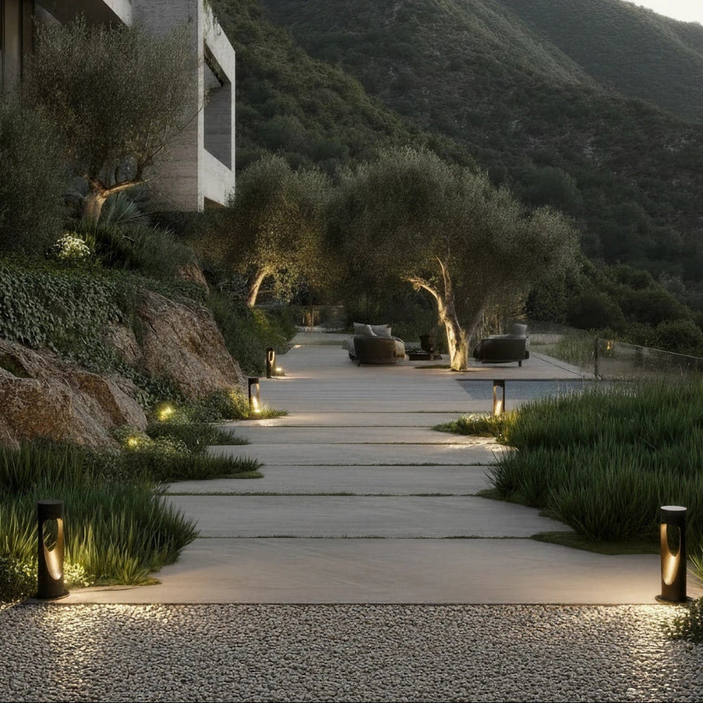 Lámpara de Pie LED para Exterior con Base Redonda, Jardín