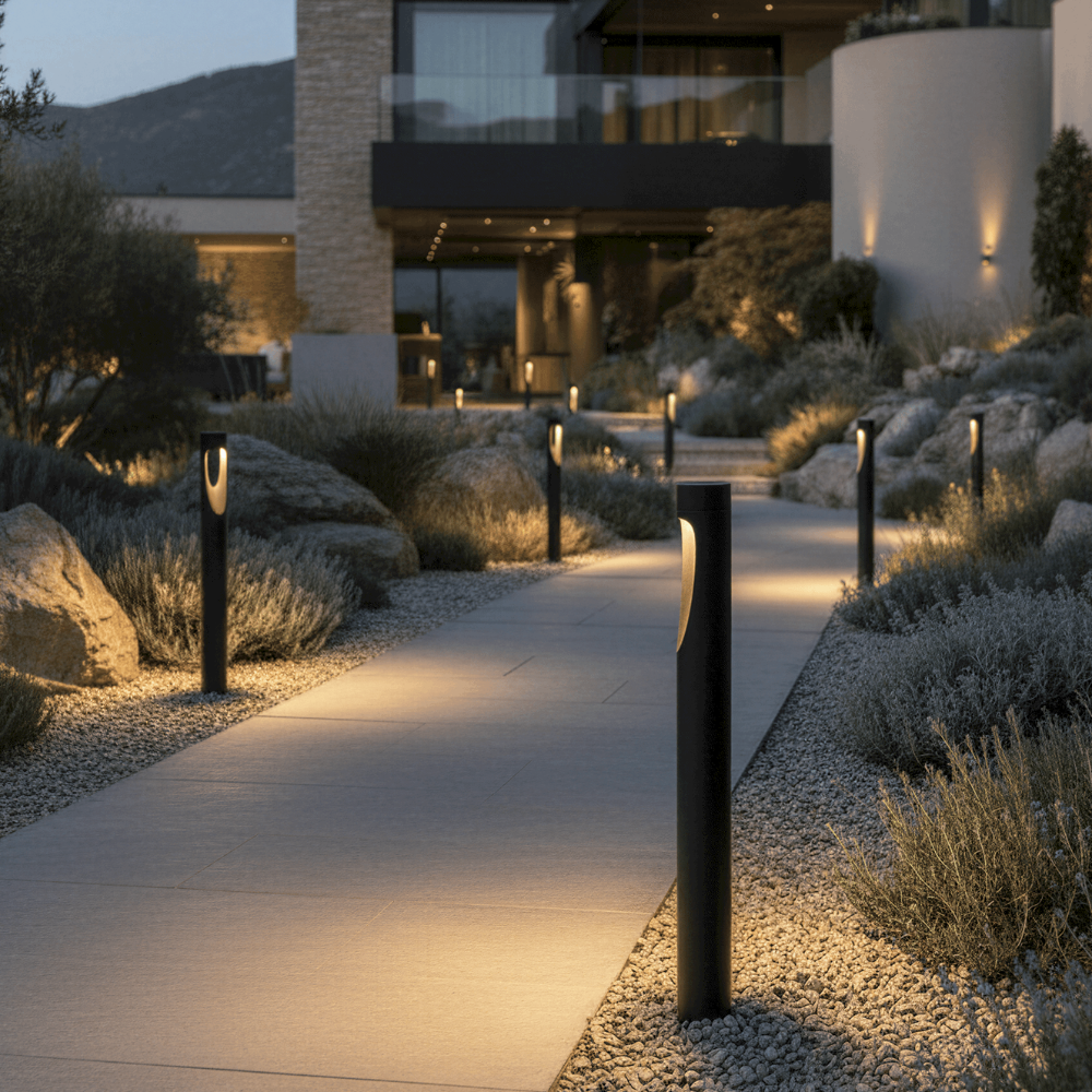 Lámpara de Pie LED para Exterior con Base Redonda, Jardín