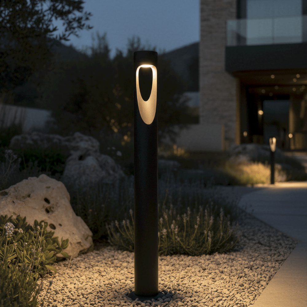 Lámpara de Pie LED para Exterior con Base Redonda, Jardín
