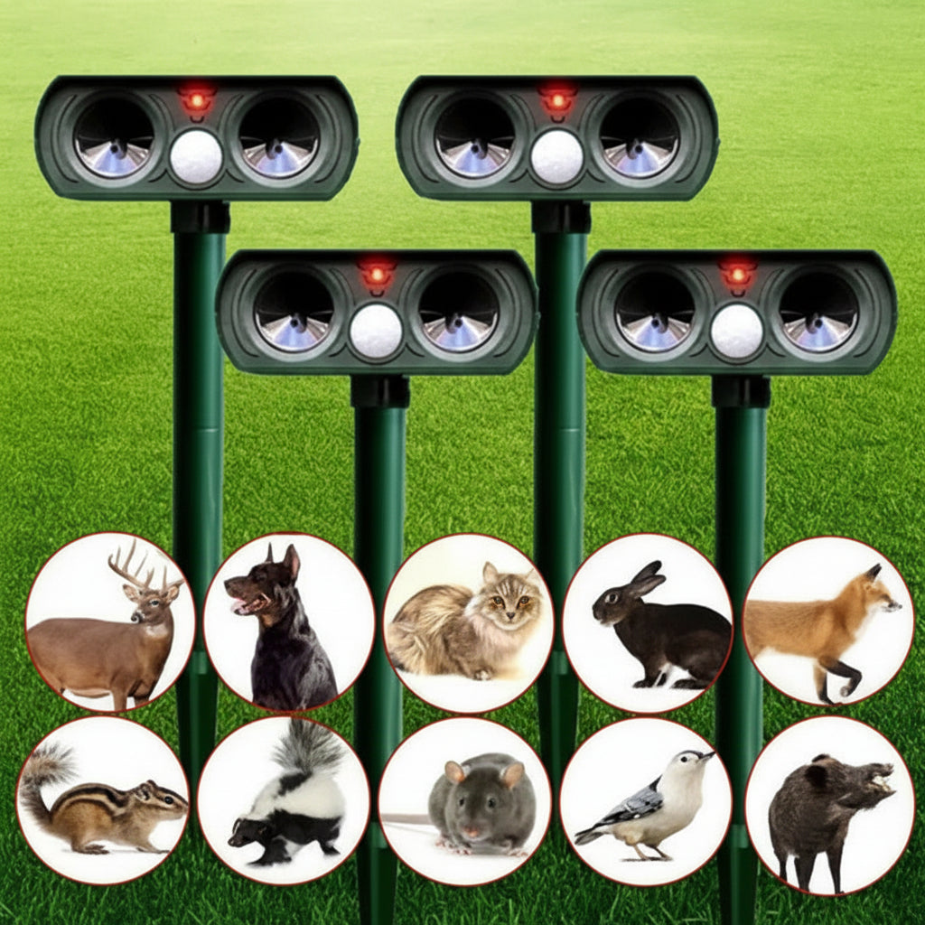 Ahuyentador Solar de Animales con Luz Disuasoria para Jardín