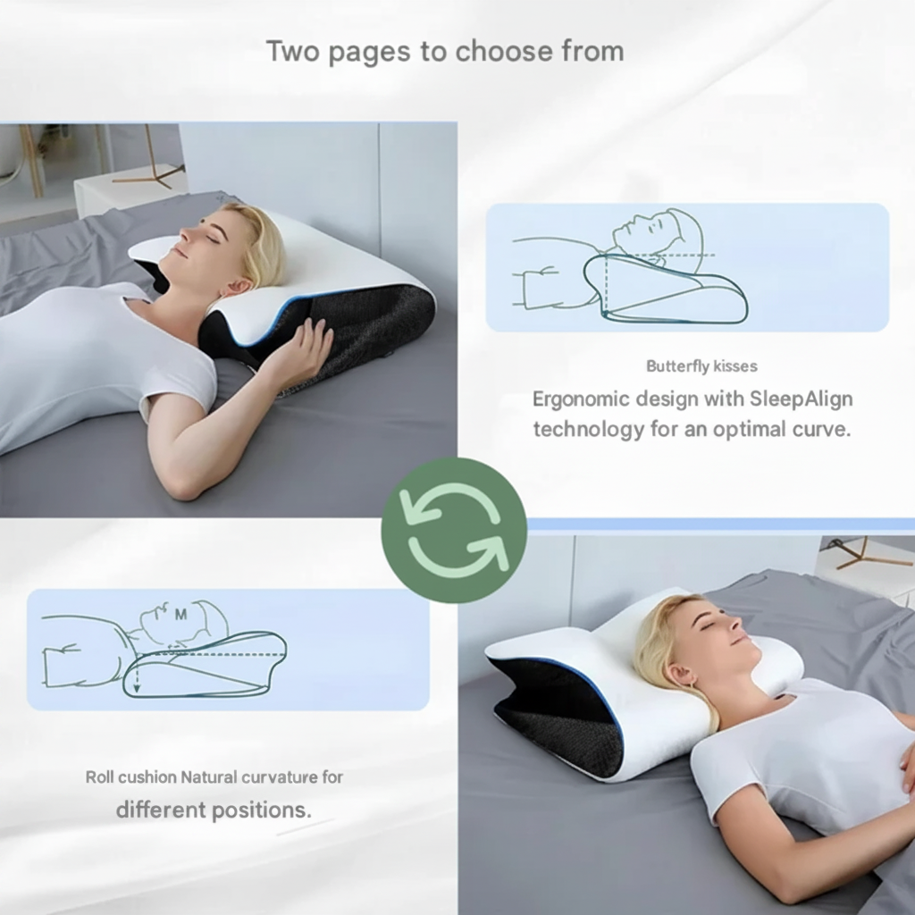 Almohada Viscoelástica Ergonómica para Dormir de Lado