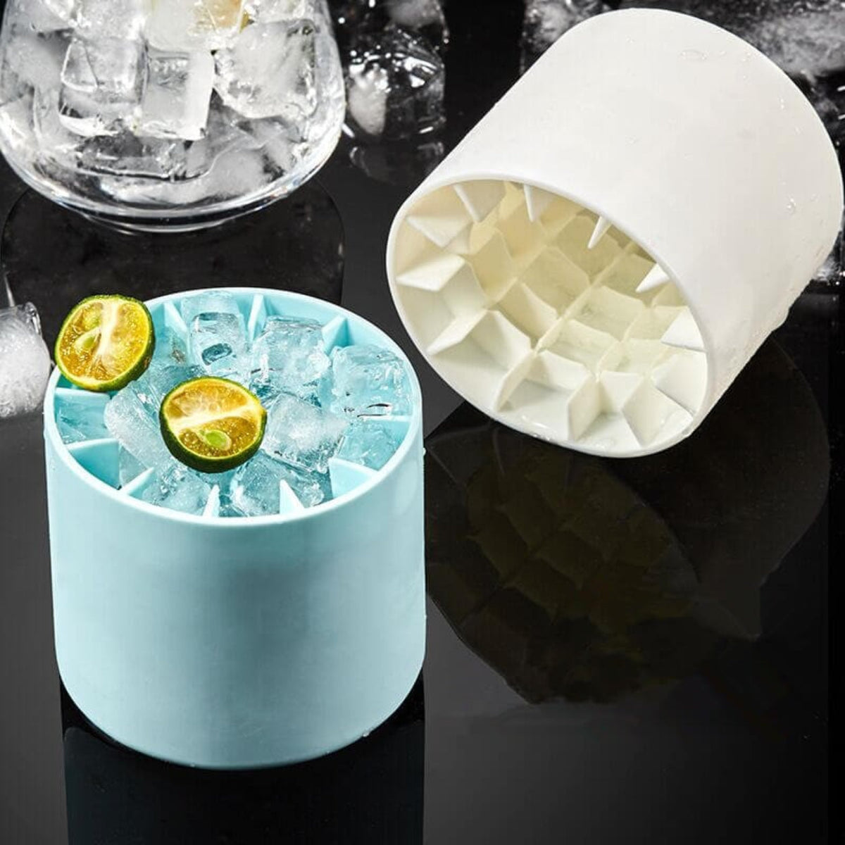 Cubitera Compacta Apilable con Tapa para Hielo Rápido