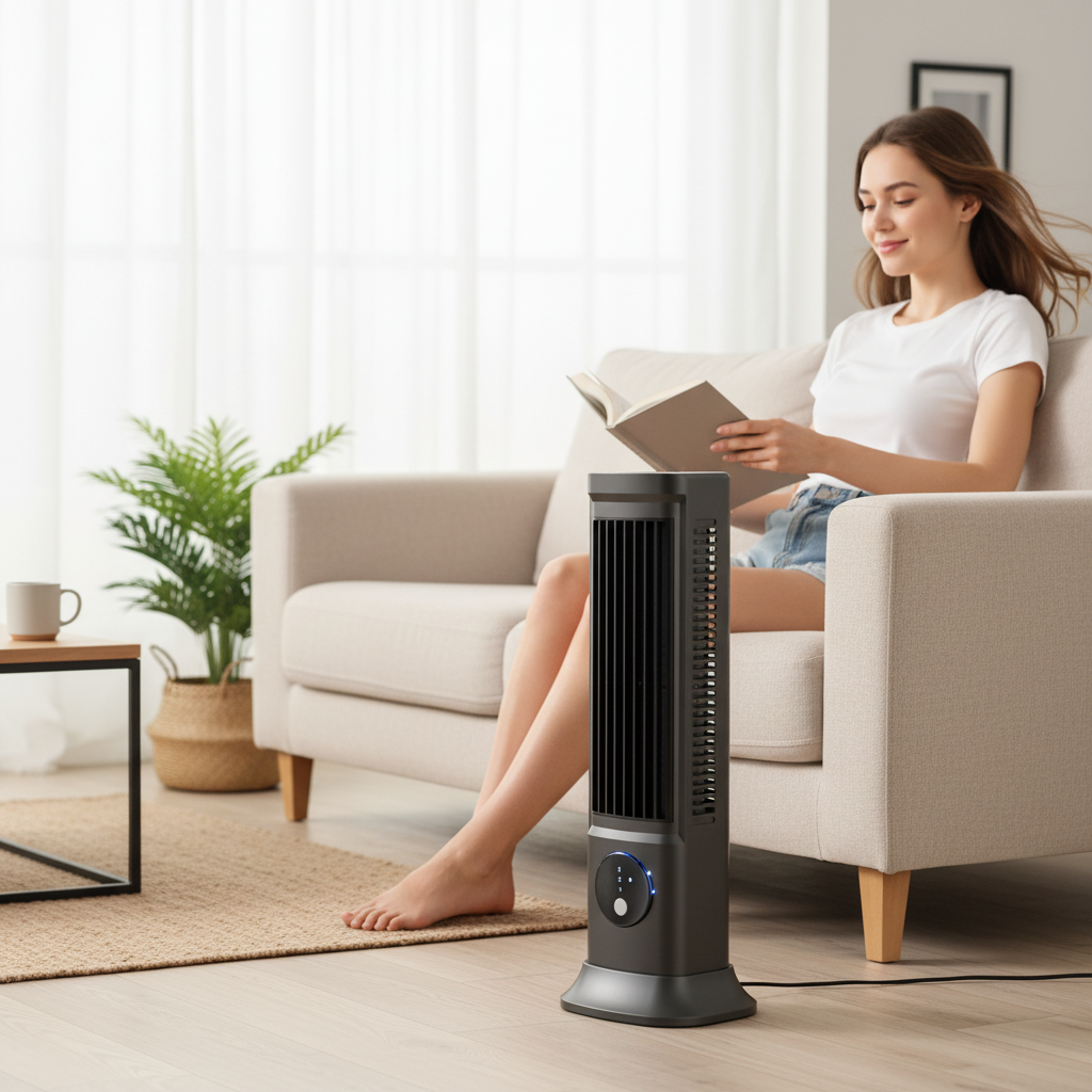 Ventilador de Torre Portátil Oscilante con Pantalla LED
