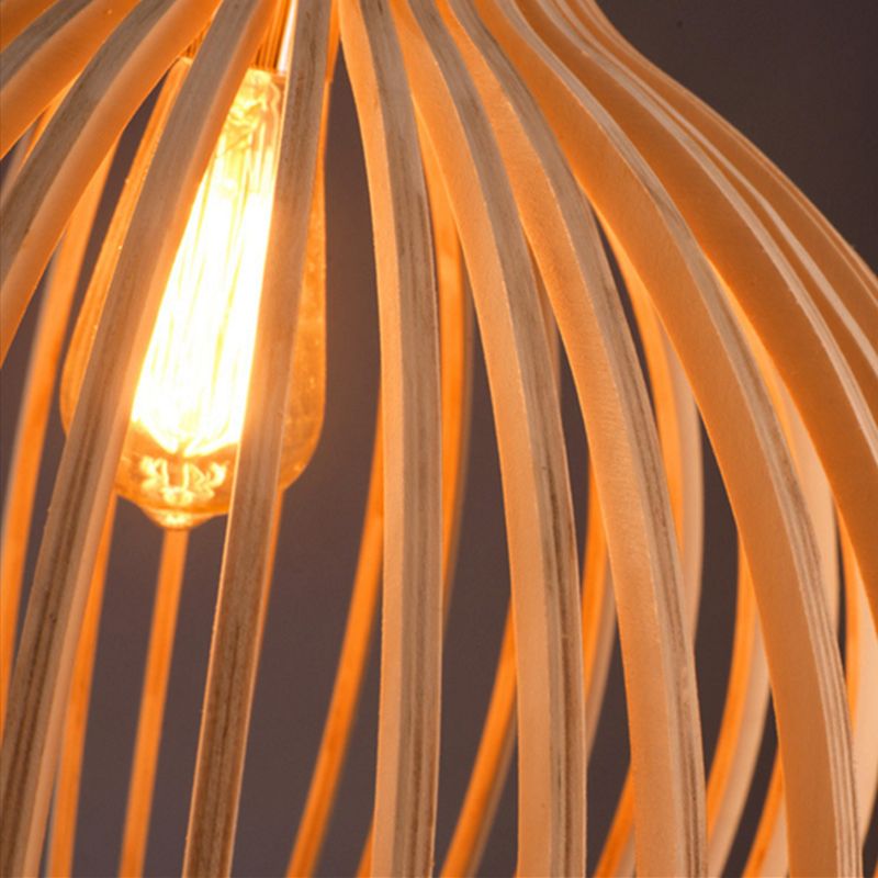 Lámpara Colgante de Madera Artesanal de Estilo Escandinavo