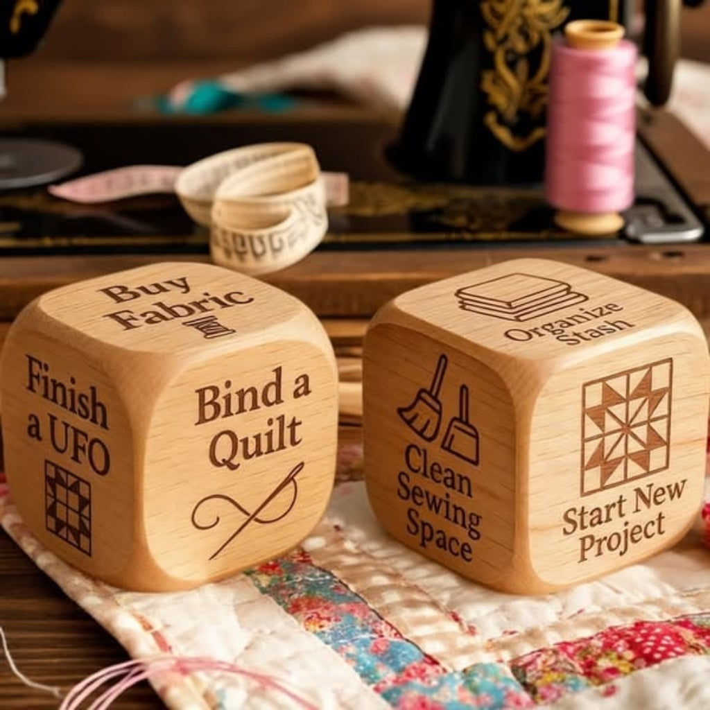 Dados de Decisión de Madera Maciza para Patchwork y Costura