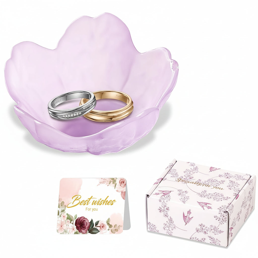 Joyero de Cerámica con Forma de Flor para Anillos