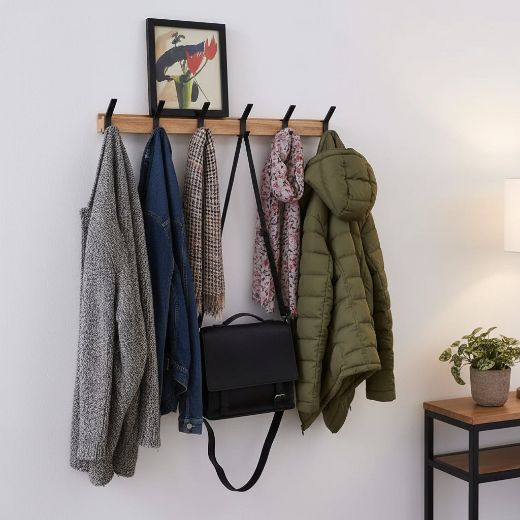 Perchero de Pared con Ganchos de Diseño Escandinavo Moderno