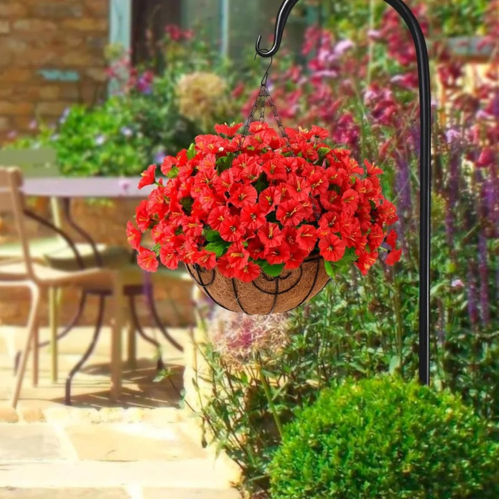 Cesta Colgante de Flores Artificiales de Seda, 6 Colores