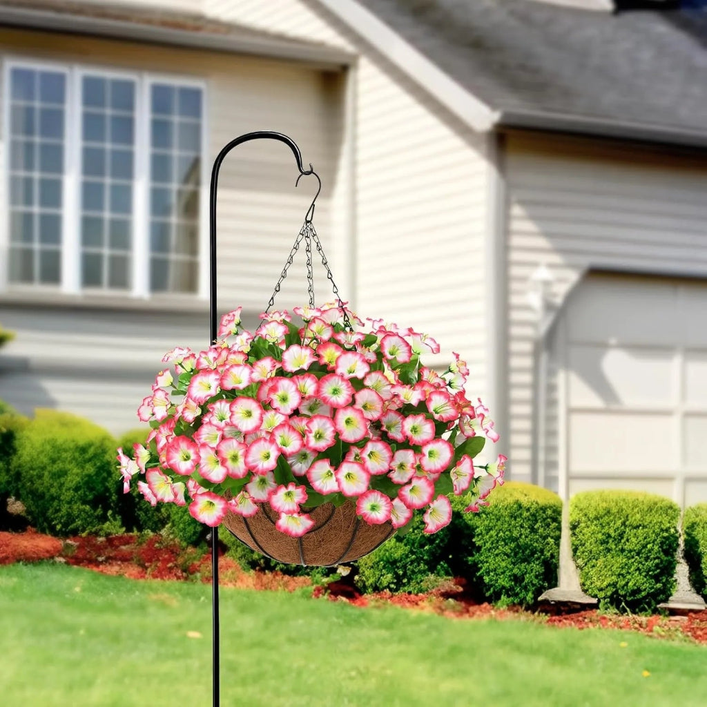 Cesta Colgante de Flores Artificiales de Seda, 6 Colores