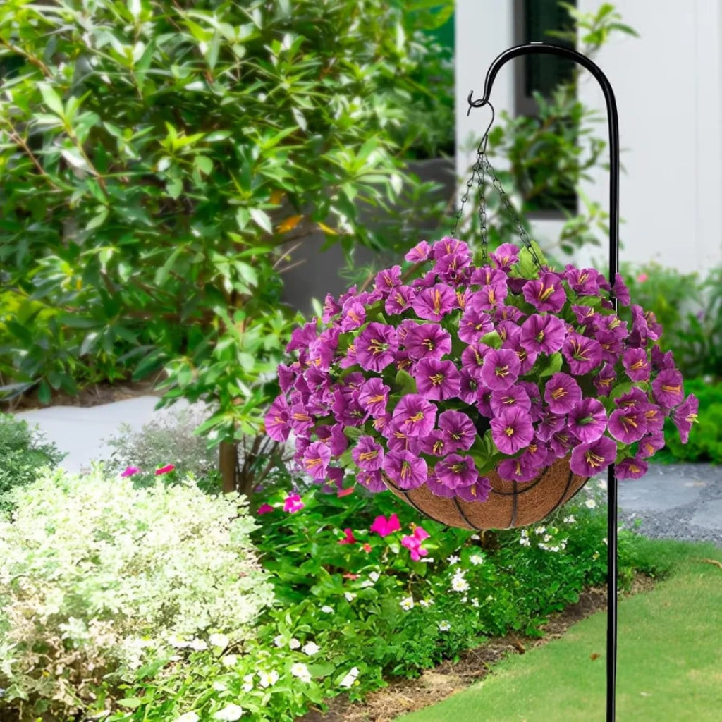 Cesta Colgante de Flores Artificiales de Seda, 6 Colores