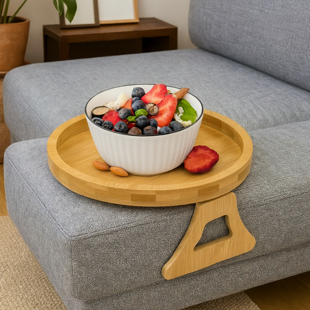 Bandeja para Reposabrazos de Sofá Plegable y Ajustable