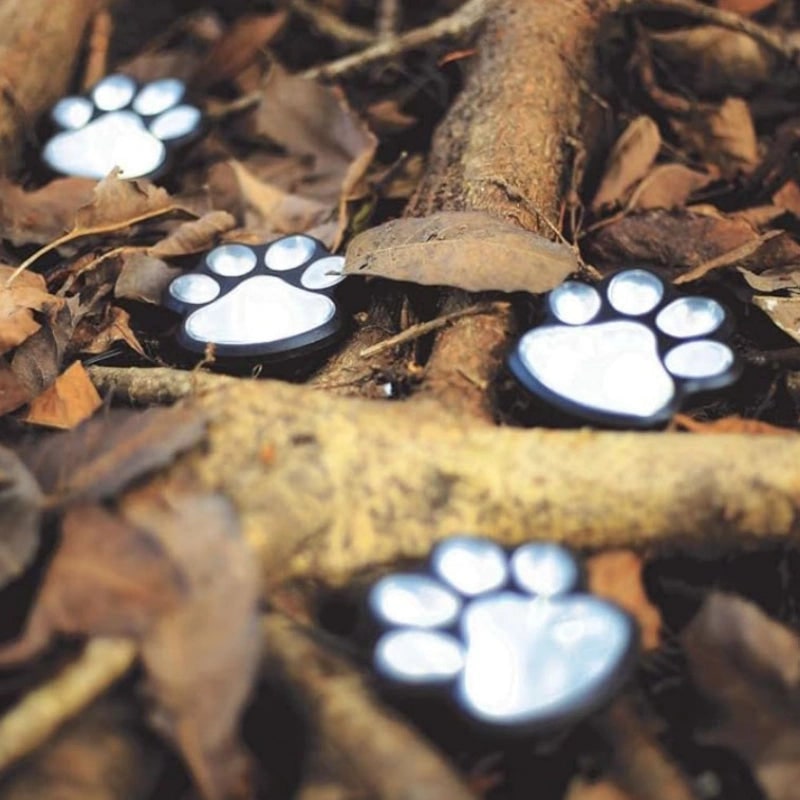Luces Solares con Huella de Pata para Caminos de Jardín