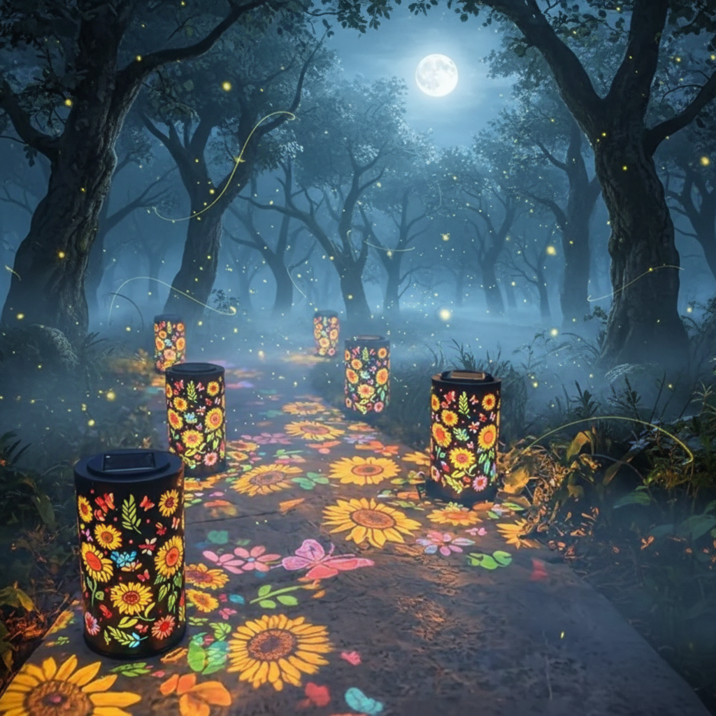 Farol Solar Decorativo de Jardín con Luz Cálida, Pack 1-3