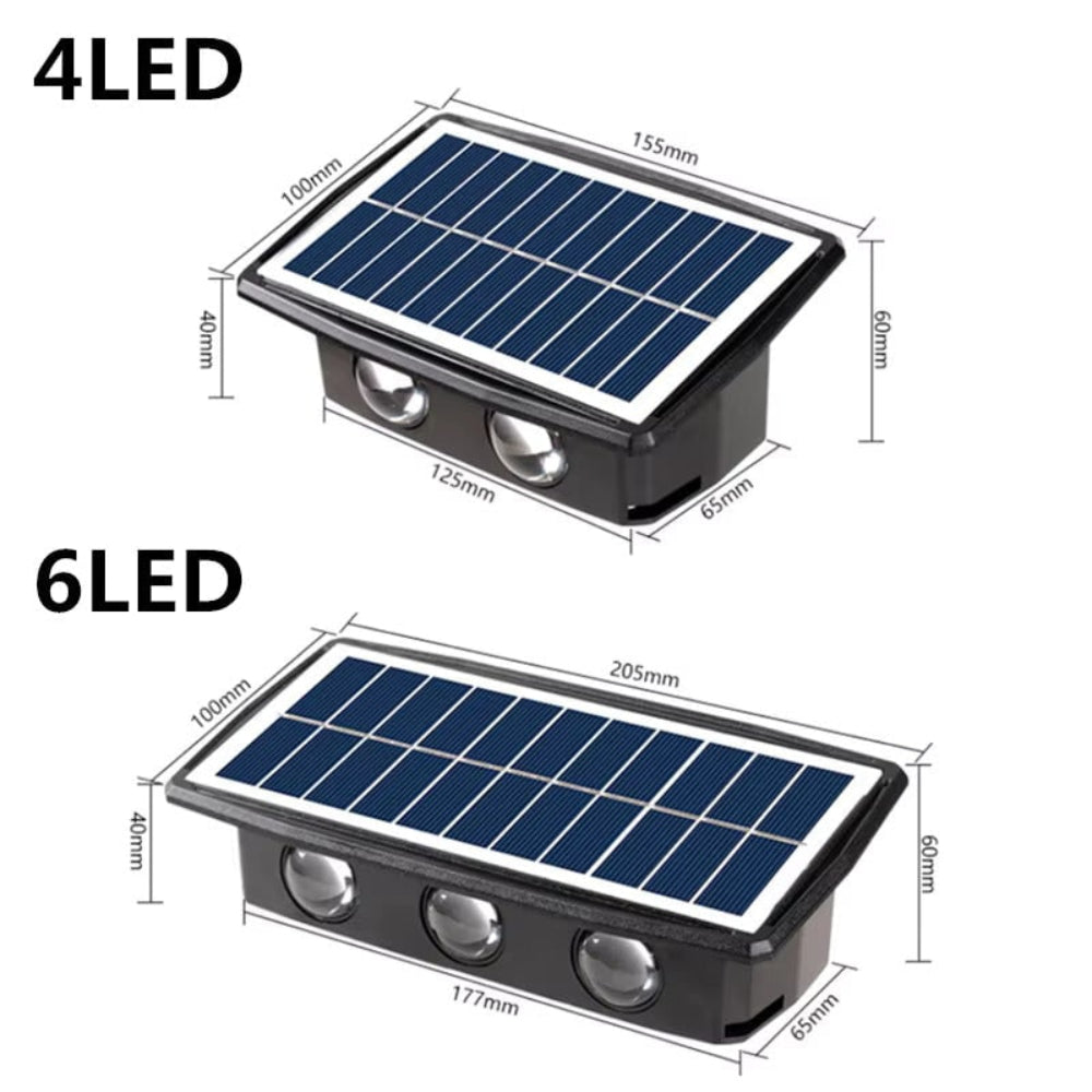 Aplique Solar de Pared para Exterior Impermeable con LED