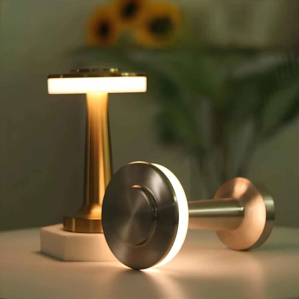 Lámpara de Mesa Metálica Inalámbrica Recargable Regulable
