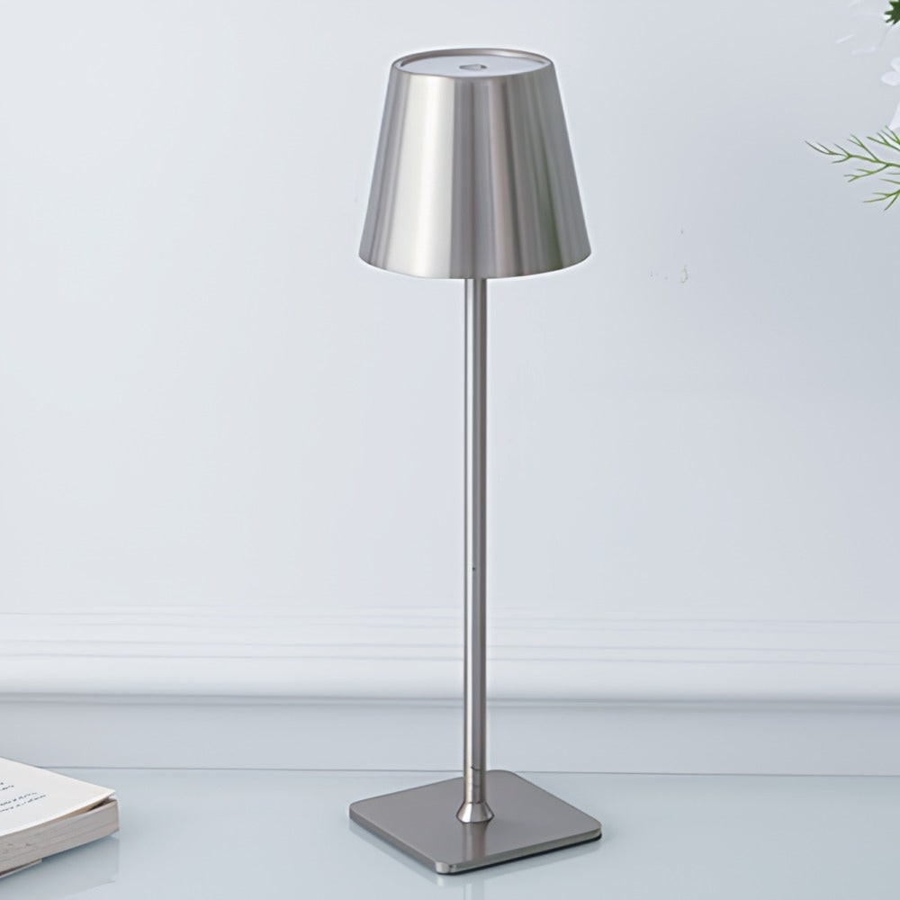 Lámpara de Mesa Inalámbrica de Metal Mate Táctil Recargable