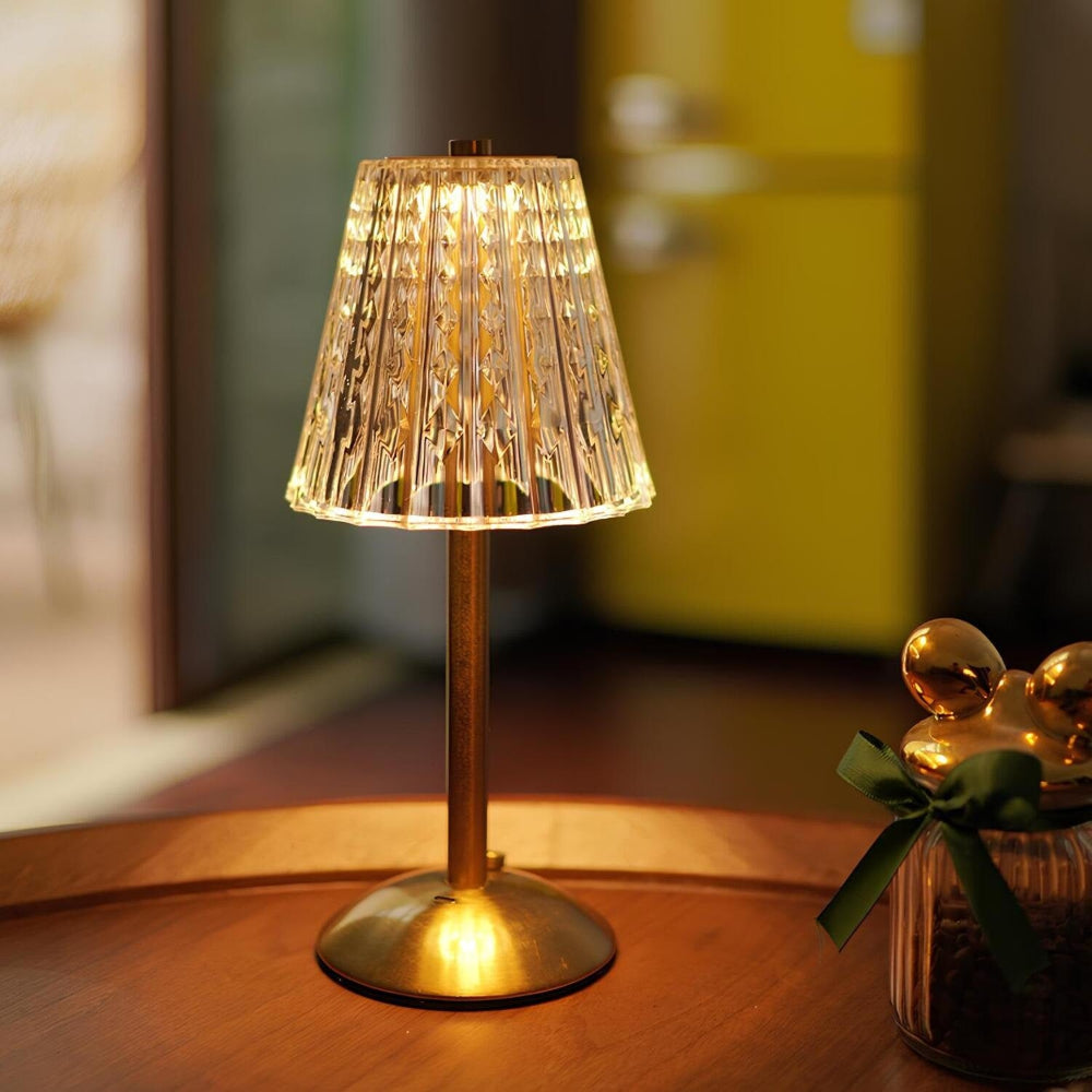 Lámpara de Mesa de Cristal Inalámbrica Recargable Regulable