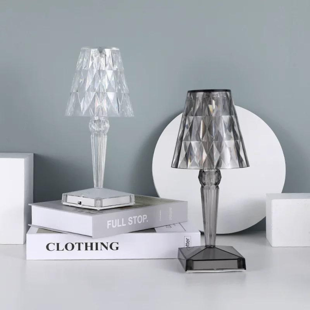 Lámpara de Mesa de Cristal Recargable Táctil con Luz LED
