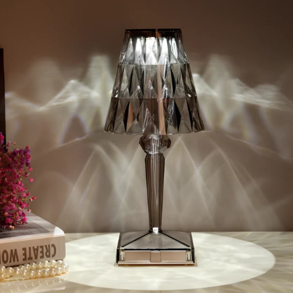 Lámpara de Mesa de Cristal Recargable Táctil con Luz LED
