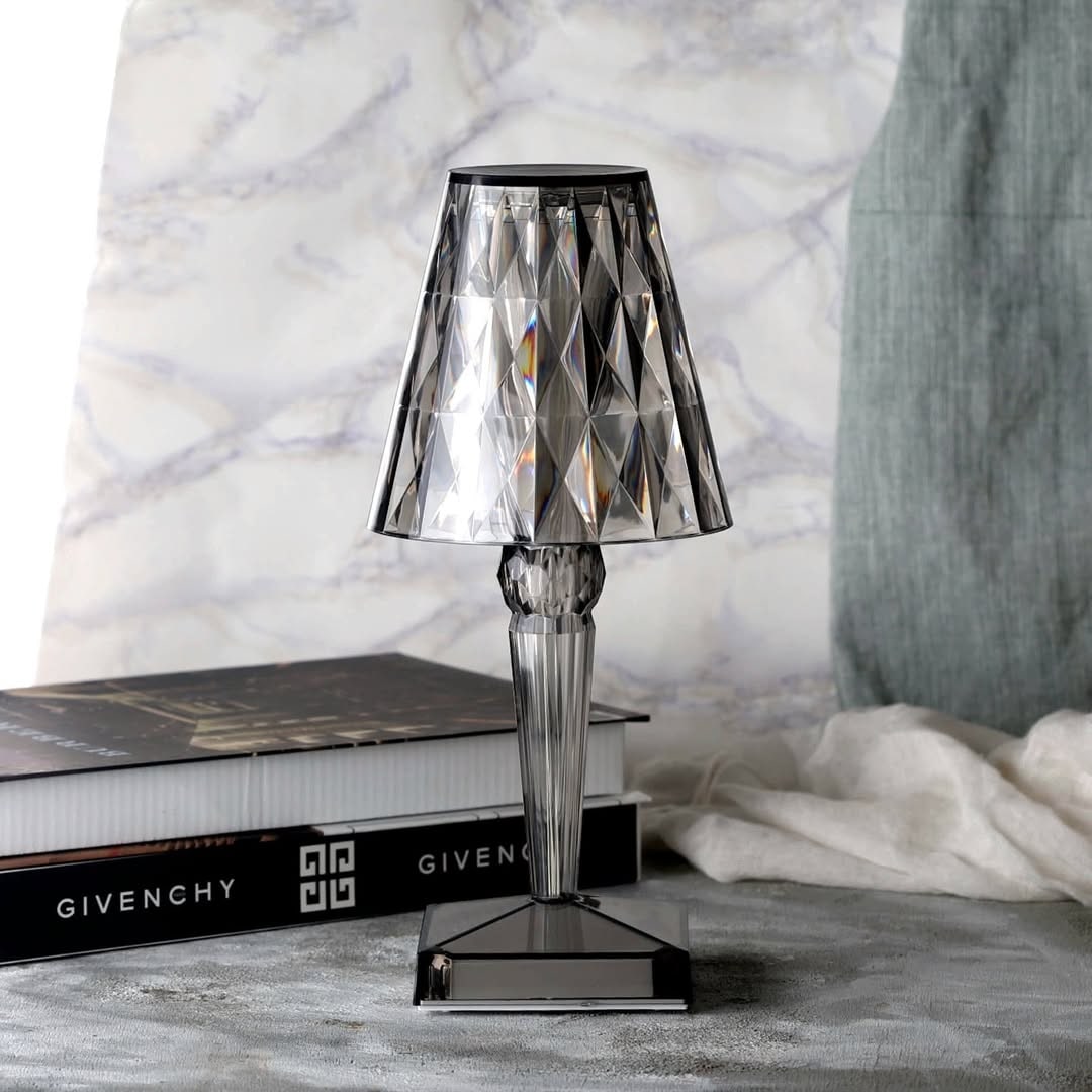 Lámpara de Mesa de Cristal Recargable Táctil con Luz LED